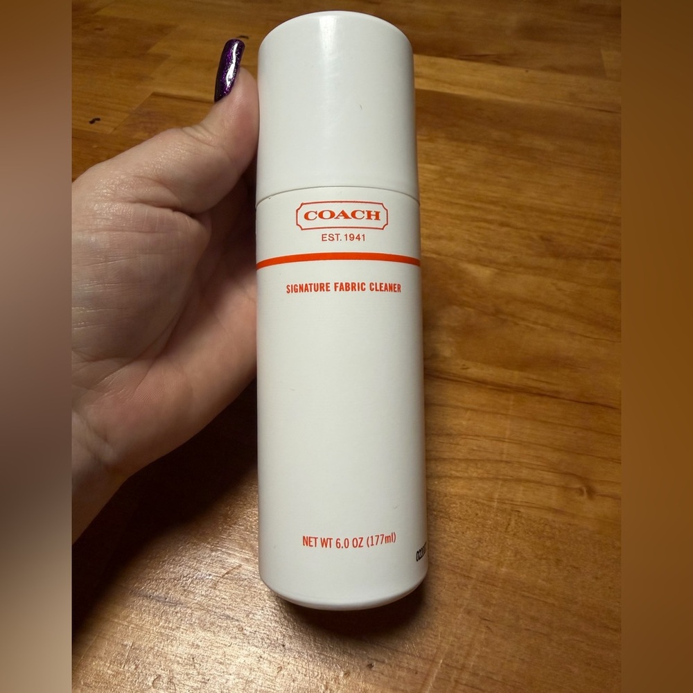 Coach Signature Fabric Cleaner - White with Orange Logo
